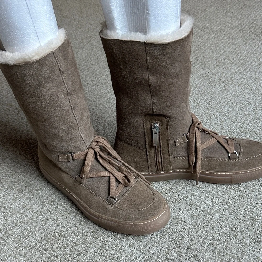 Aquatalia Camel Valerie Shearling Winter Boot - Picture 2 of 6